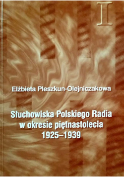 Słuchowiska polskiego radia w okresie piętnastolecia 1925 - 1939