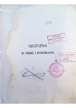 Ojczyzna w piśmie i pomnikach Tom I 1911 r.