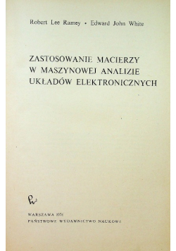 Zastosowanie macierzy w maszynowej analizie układów elektronicznych