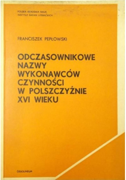 Odczasownikowe nazwy wykonawców czynności