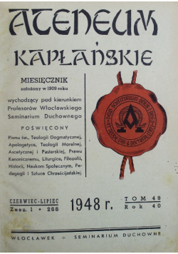 Ateneum Kapłańskie Nr 5 1948 r.