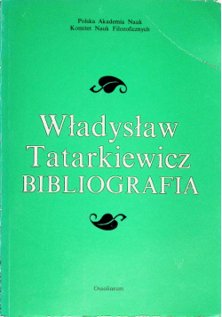 Władysław Tatarkiewicz Bibliografia