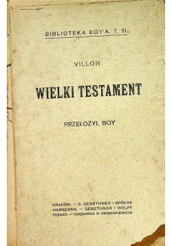 Wielki Testament 1917 r.