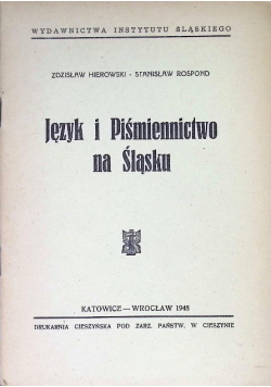 Język i piśmiennictwo na Śląsku 1948 r.