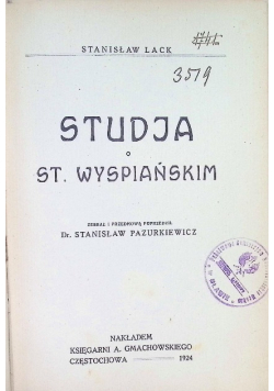 Studja o St. Wyspiańskim, 1924 r.