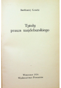 Tytuły prawa majdeburskiego