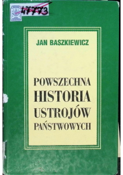 Powszechna historia ustrojów państwowych