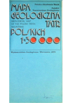 Mapa Geologiczna Tatr Polskich 1 30000