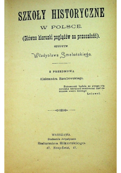 Szkoły historyczne w Polsce, 1898 r.