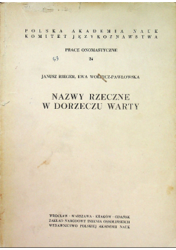 Nazwy rzeczne w Dorzeczu Warty