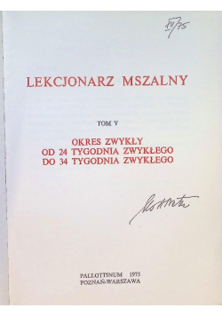 Lekcjonarz mszalny Tom V