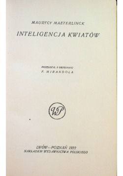 Inteligencja kwiatów 1922 r.