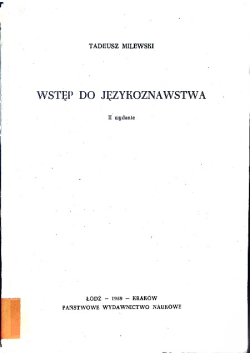Wstęp do językoznawstwa