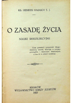 O zasadę życia 1923 r.