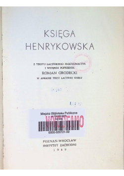 Księga henrykowska 1949 r.