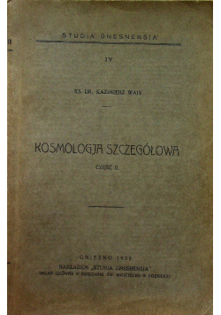 Kosmologja szczegółowa Część II, 1932 r.