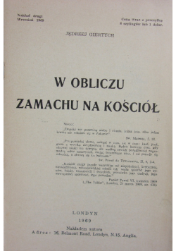 W obliczu zamachu na kościół
