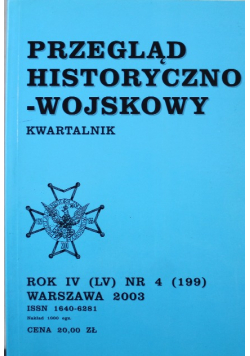 Przegląd historyczno wojskowy Rok IV Nr 4 / 03