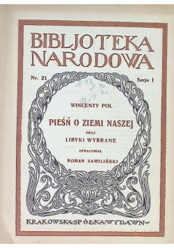 Pieśń o Ziemi Naszej oraz liryki wybrane 1922 r.