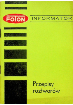 Przepisy roztworów