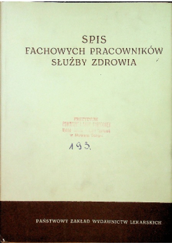 Spis fachowych pracowników służby zdrowia