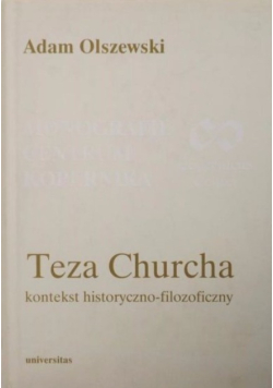 Teza Churcha. Kontekst historyczno - filozoficzny