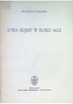 Dwa sejmy w roku 1652