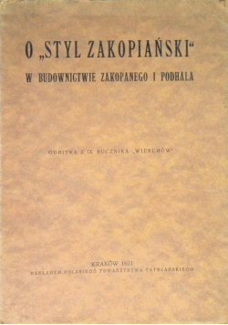 O styl zakopiański 1931 r.