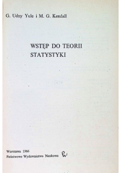 Wstęp do teorii statystyki