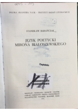Język poetycki Mirona Białoszewskiego