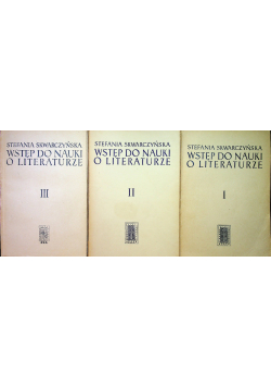 Wstęp do nauki o literaturze Tom I do III