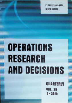 Operations Research and Decisions Volume 29 Nr 3 / 19