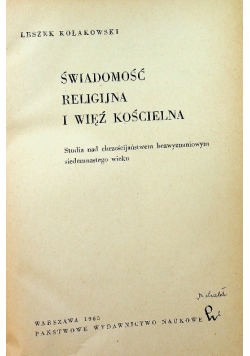 Świadomość religijna i więź kościelna