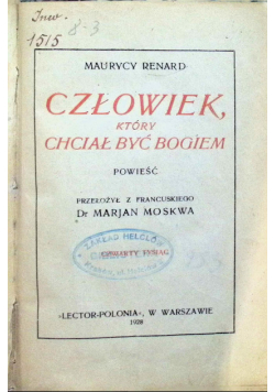 Człowiek, który chciał być bogiem 1928 r.