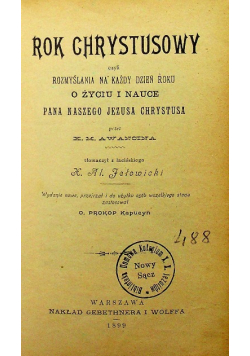 Rok Chrystusowy 1899 r.