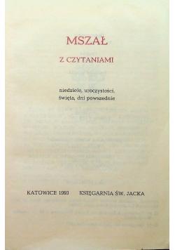 Mszał z czytaniami