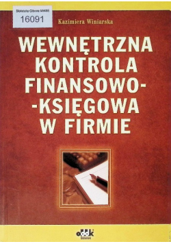 Wewnętrzna kontrola finansowo księgowa w firmir