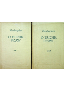 O duchu praw Tom 1 i 2