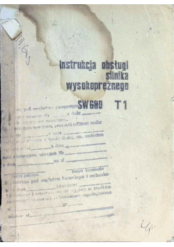 Instrukcja obsługi silnika wysokoprężnego SW680 T1