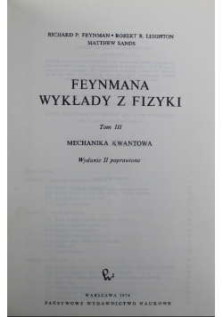 Feynmana wykłady z fizyki Tom III