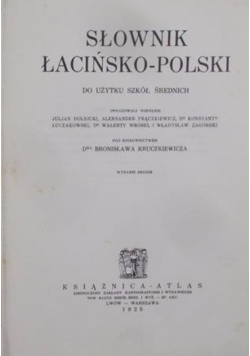Słownik Łacińsko  Polski  1925 r.