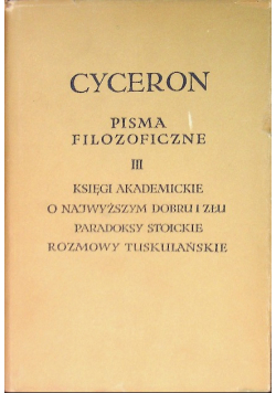 Cyceron Pisma filozoficzne Tom III