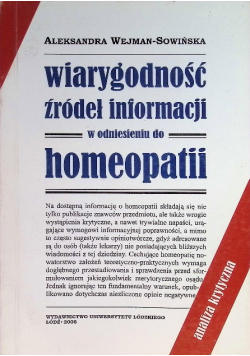 Wiarygodność Źródeł Informacji W Odniesieniu Do Homeopatii