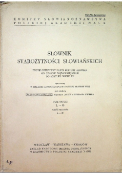 Słownik starożytności słowiańskich Tom III Część 1