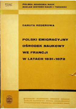 Polski emigracyjny ośrodek naukowy we Francji w latach 1831 - 1872