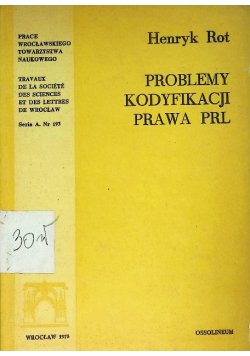 Problemy kodyfikacji prawa PRL