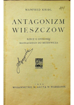 Antagonizm wieszczów, 1925 r.