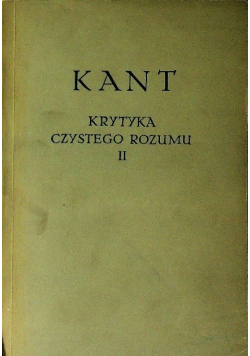 Krytyka czystego Rozumu Tom II