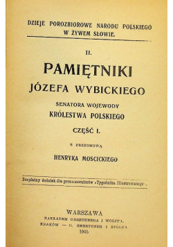 Pamiętniki Józefa Wybickiego Część I 1905 r.