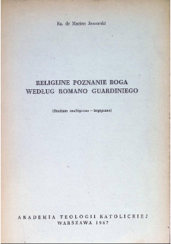 Religijne poznanie Boga Według Romano Guardiniego